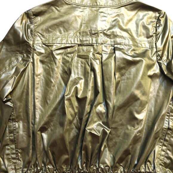 Richmond X Olive Green Pleated Cropped 3/4 Sleeve Jacket Sz 42 NWT - Picture 11 of 16